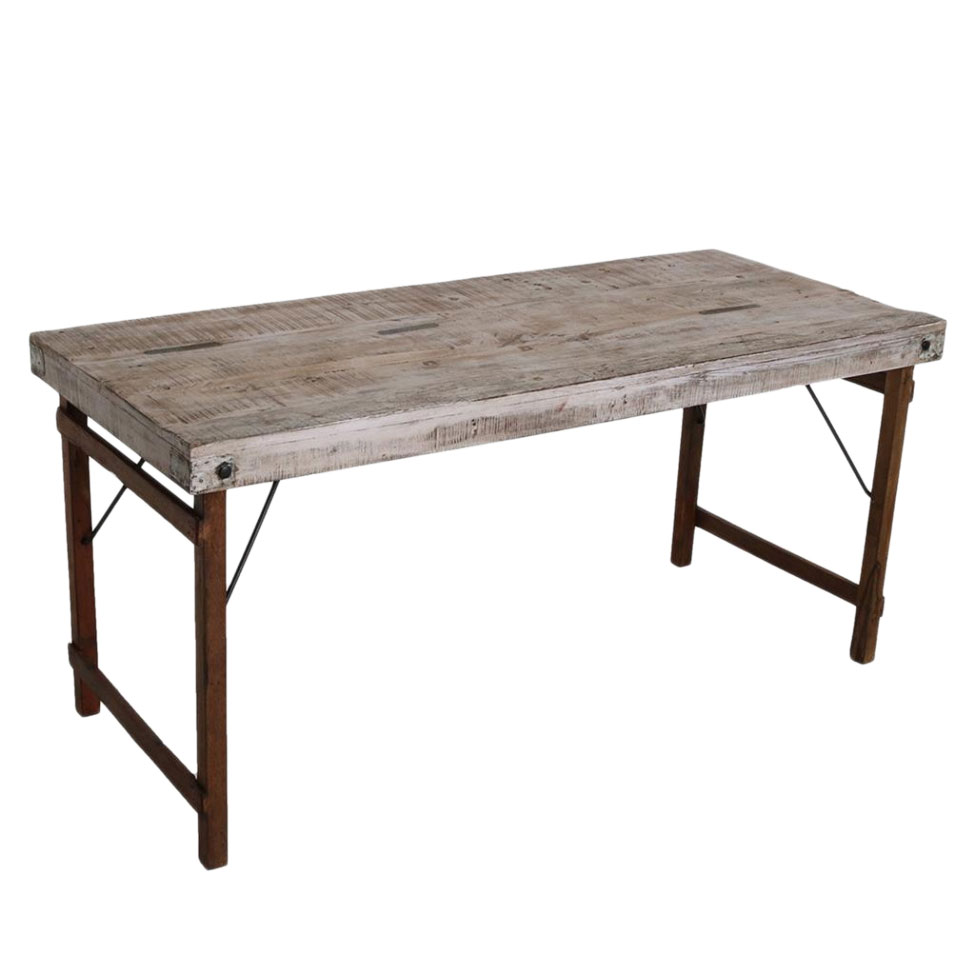 Fällbart matbord Vintage 165x75cm - Vit 