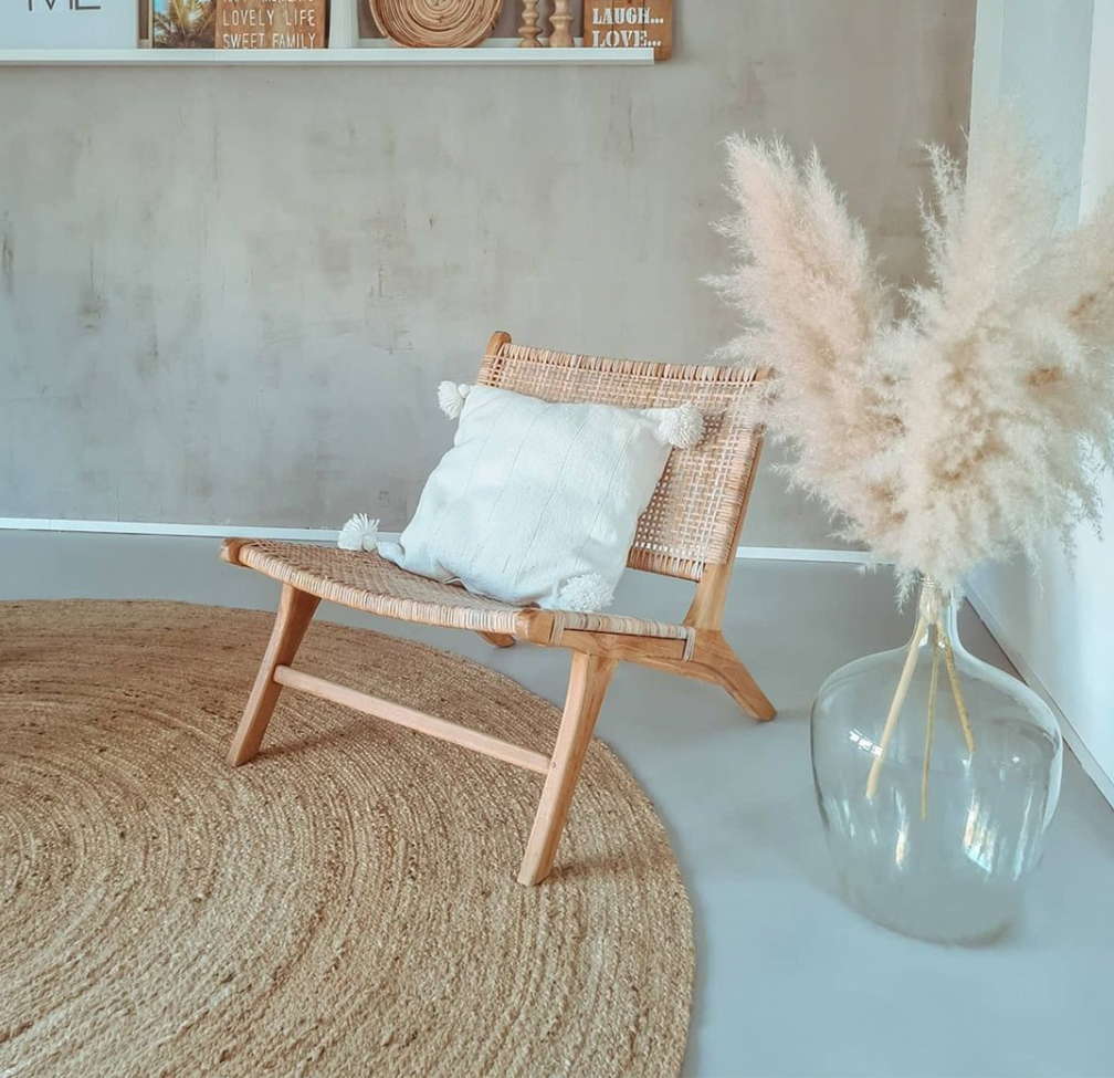 Rund matta 'Flätan' 240cm - Jute