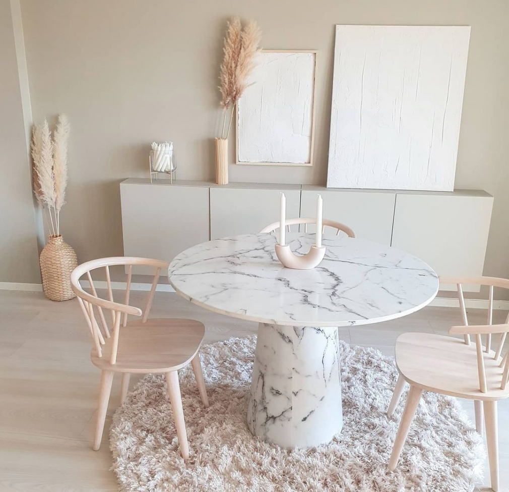 Rund matta 'Janjira' 160cm - Offwhite