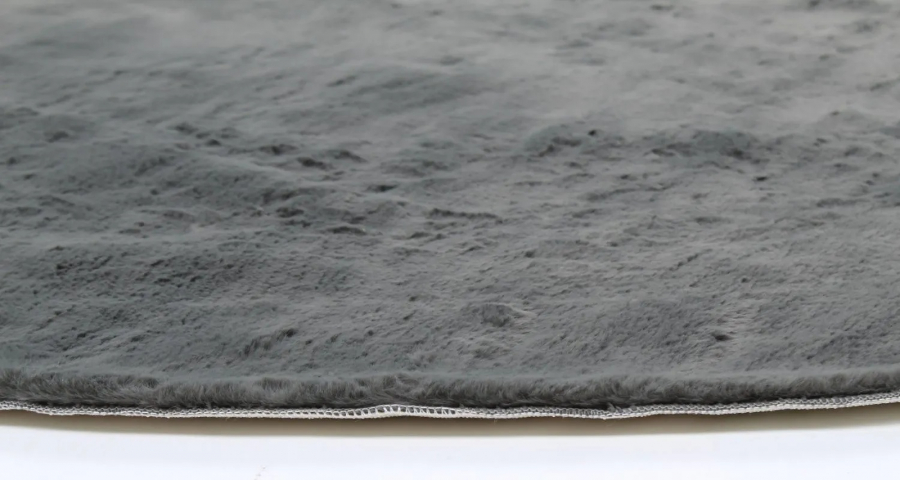 Rund matta 'Aranga Super Soft' 200cm - Antracit