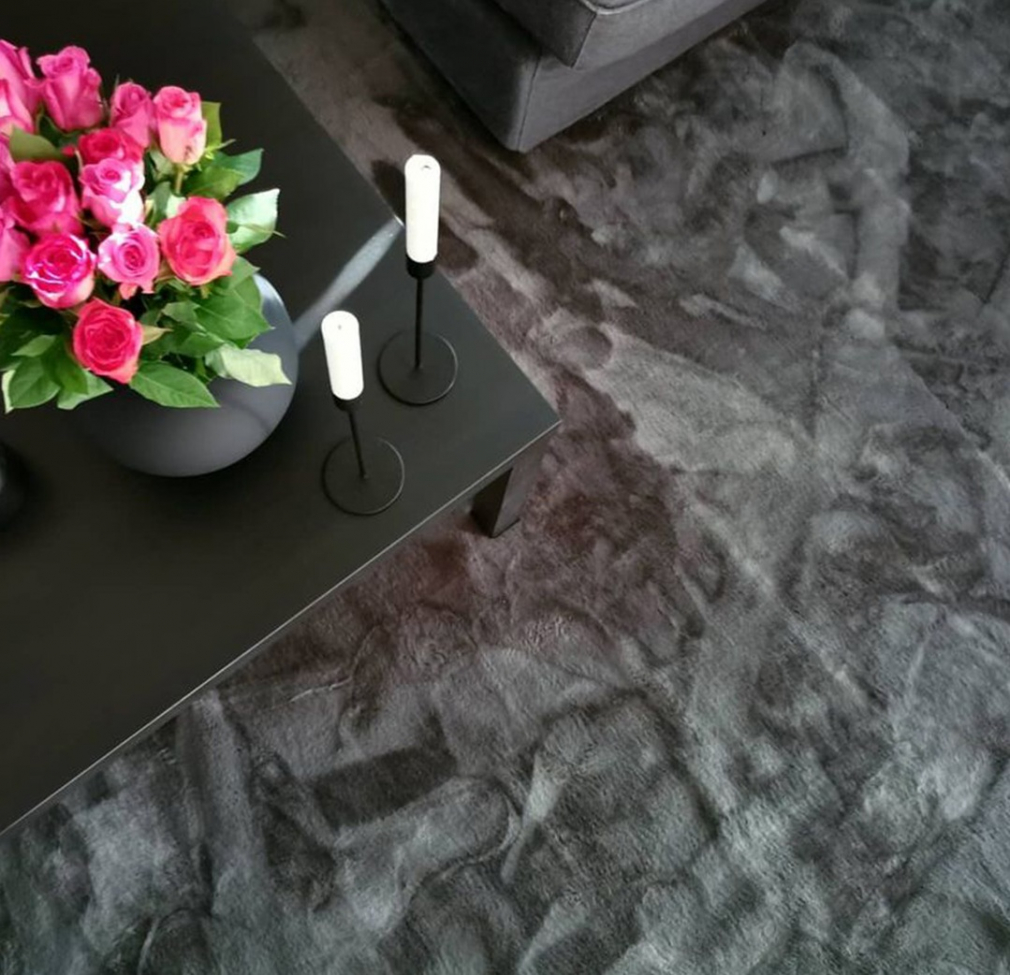 Rund matta 'Aranga Super Soft' 120cm - Antracit