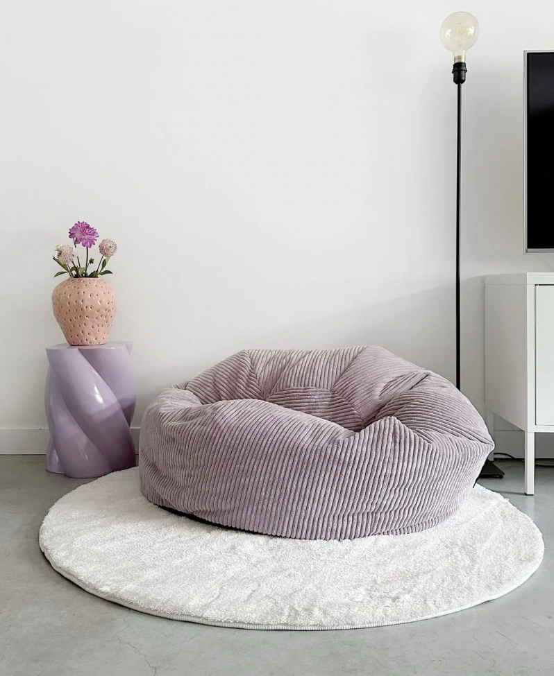 Rund matta 'Aranga Super Soft' 80cm - Vit