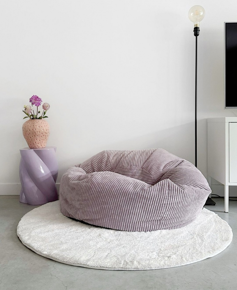 Rund matta 'Aranga Super Soft' 120cm - Vit