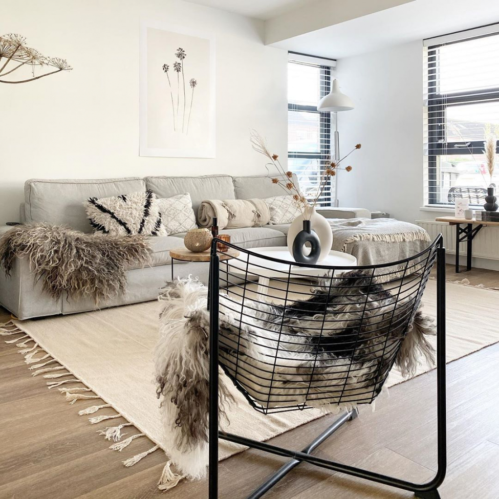 Ullmatta 'Malana' 140x200cm - Beige