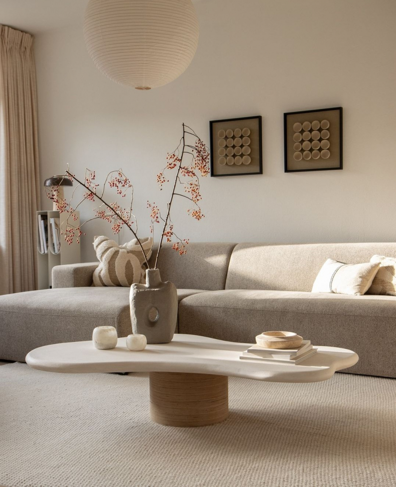 Rund matta 'Coastal' 200cm - Cream