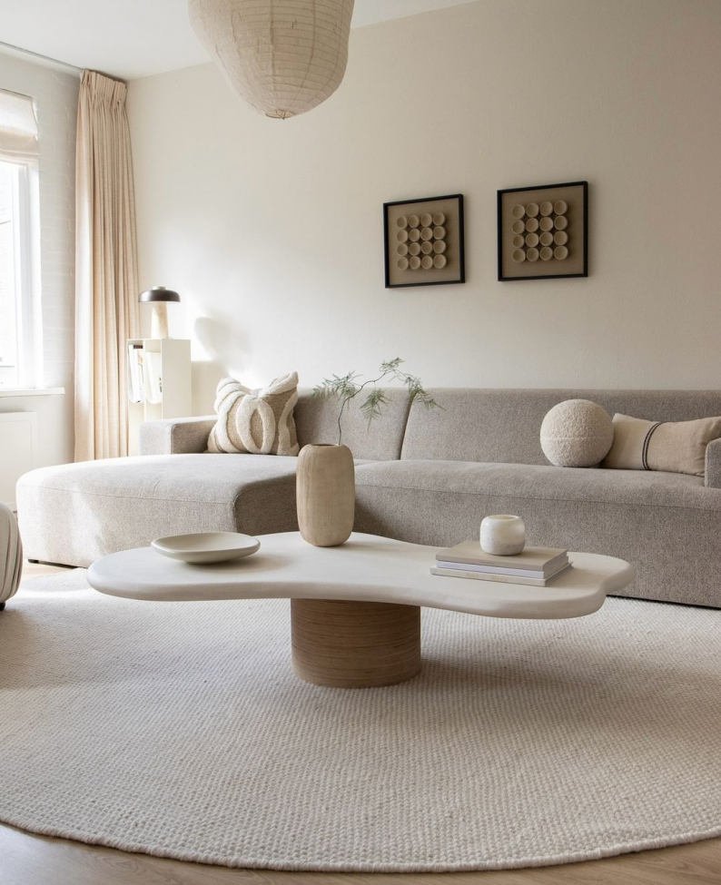 Rund matta 'Coastal' 240cm - Cream