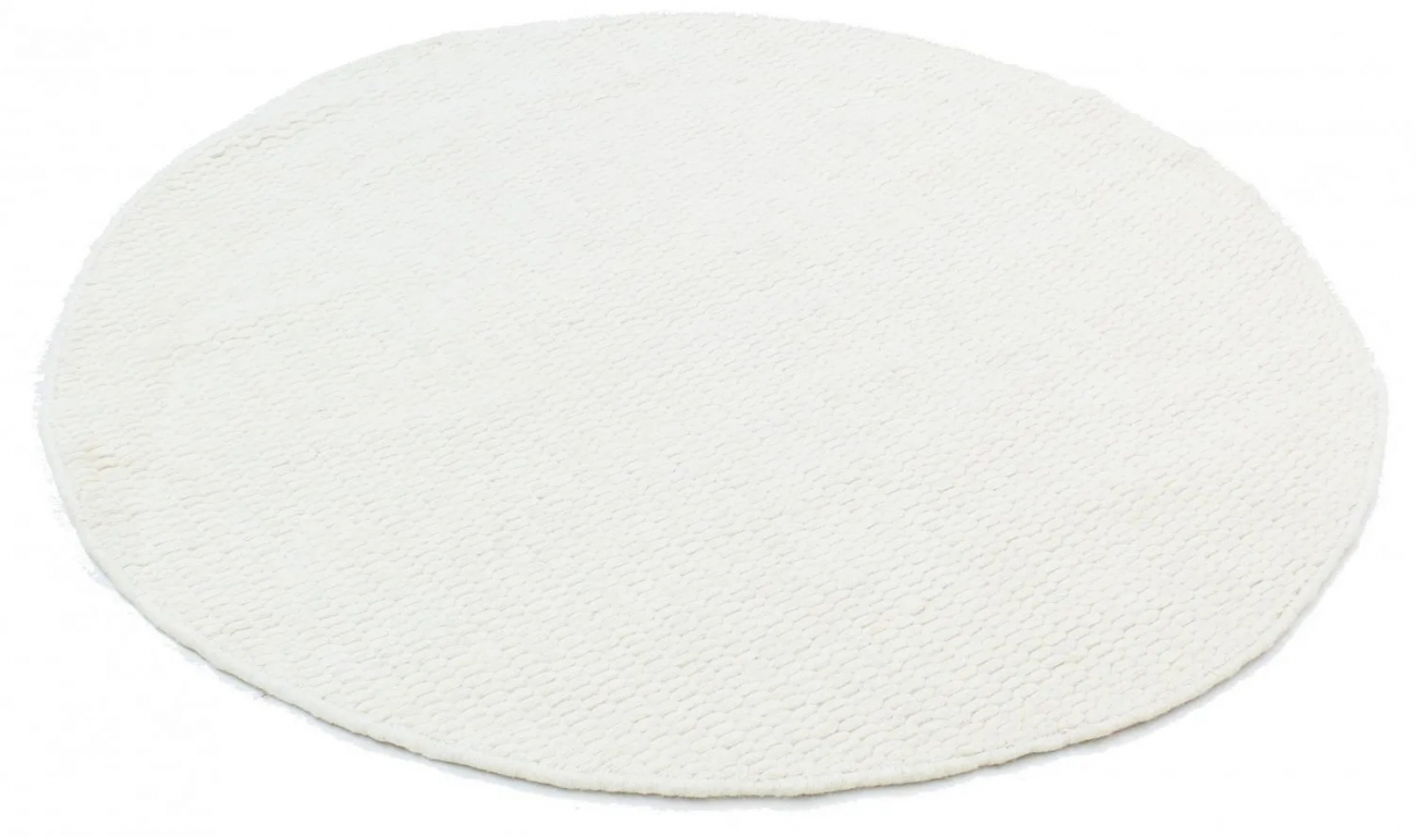 Rund matta 'Cartmel' 160cm - Offwhite