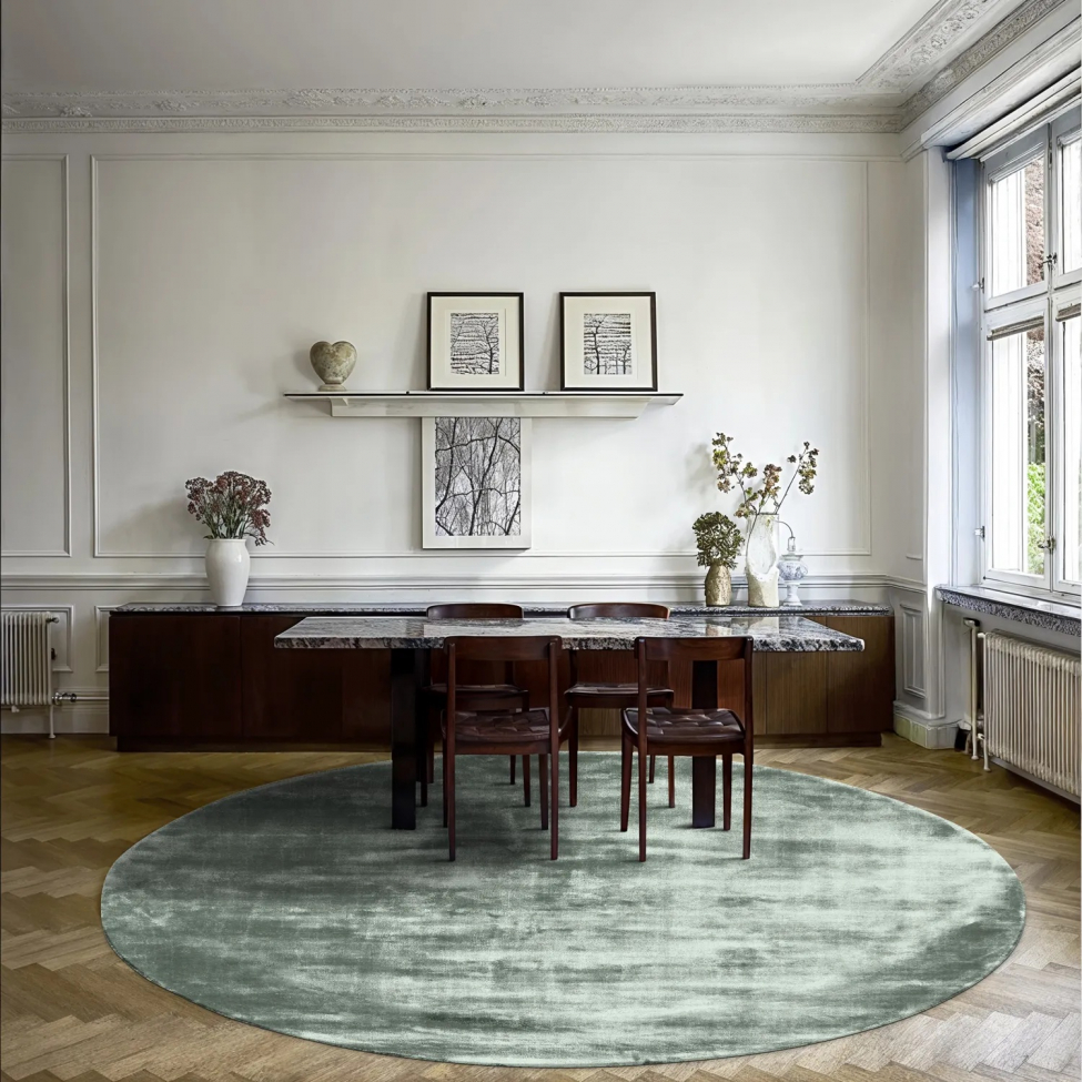 Rund matta 'Jodhpur' 120cm - Grön