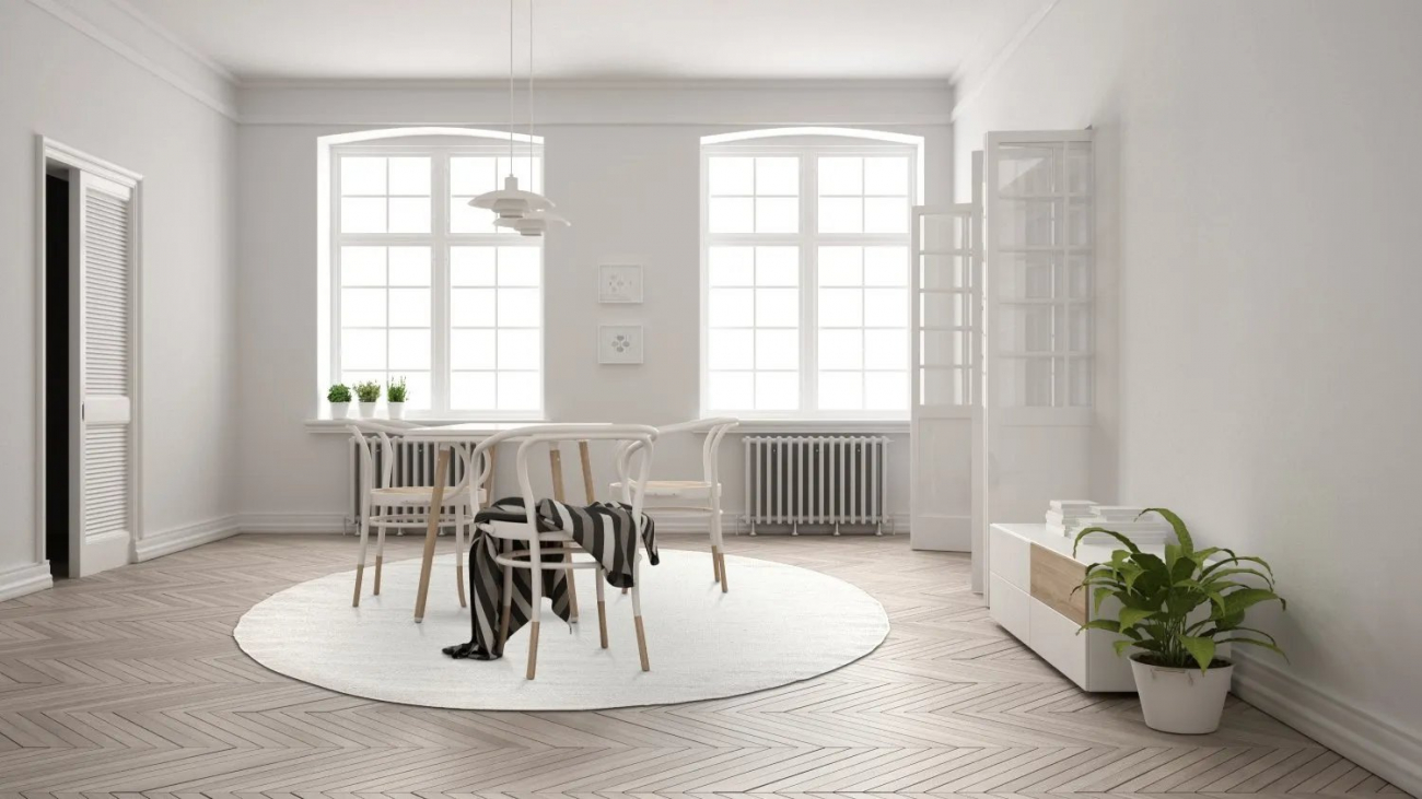 Rund matta 'Hamilton' 300cm - Vit