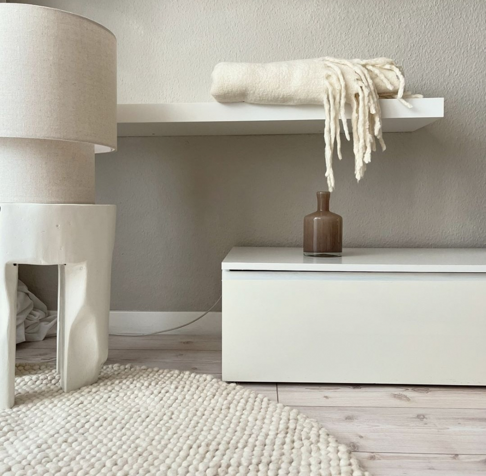 Rund matta 'Avafors' 120cm - Beige