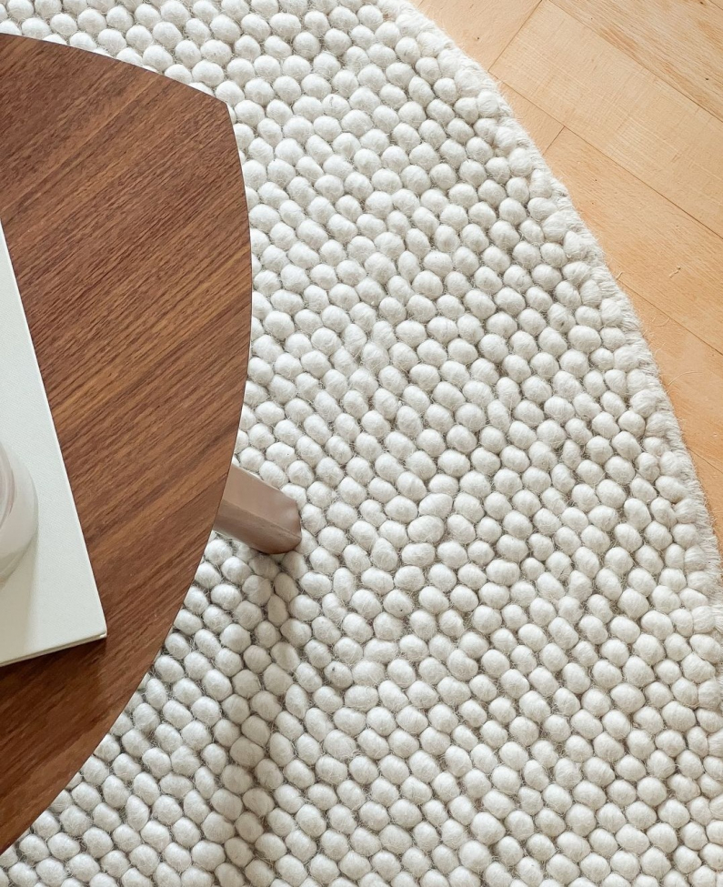 Rund matta 'Avafors' 240cm - Beige