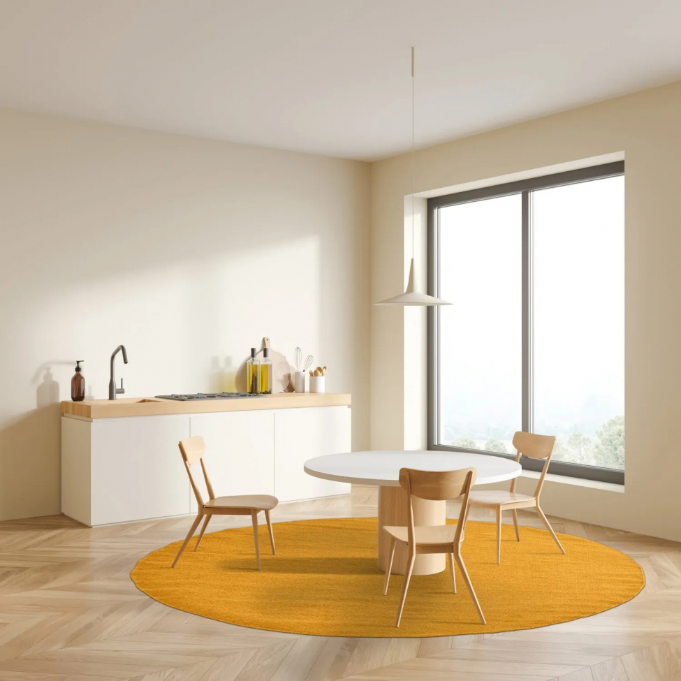 Rund matta 'Hamilton' 200cm - Saffron