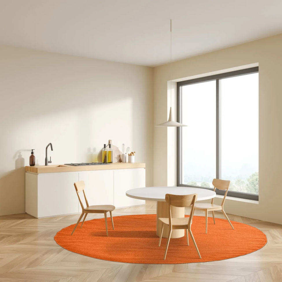 Rund matta 'Hamilton' 160cm - Orange Peel