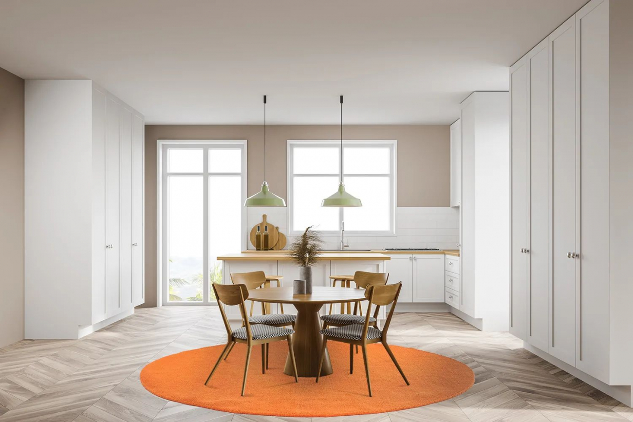 Rund matta 'Hamilton' 240cm - Orange Peel