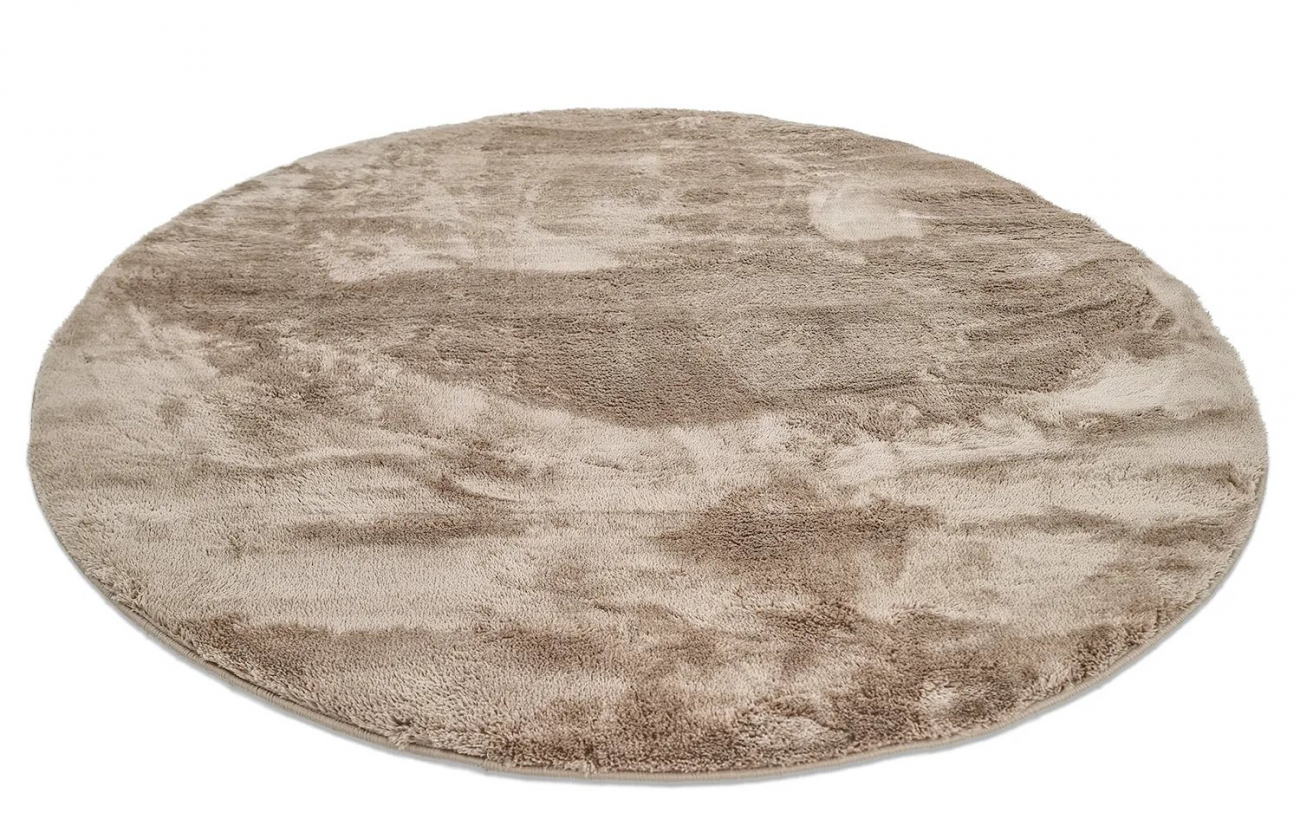 Rund matta 'Aranga Super Soft Fur' 160cm - Brun