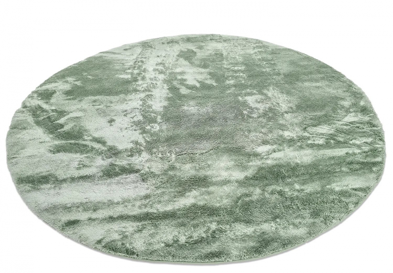 Rund matta 'Aranga Super Soft Fur' 160cm - Grön