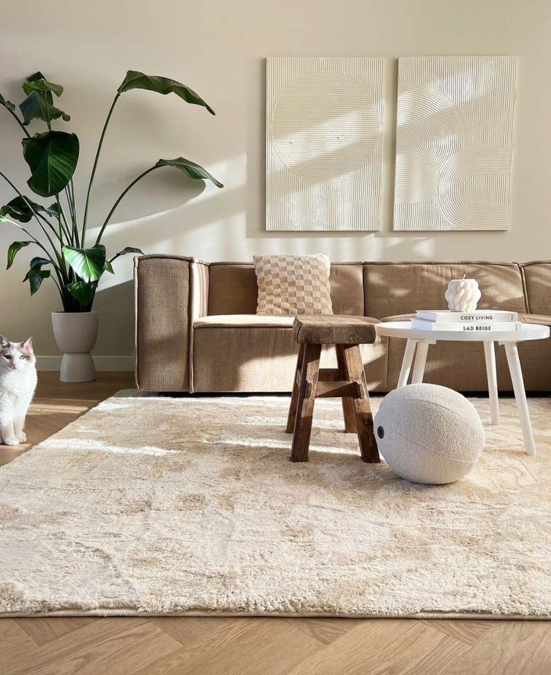 Ryamatta 'Aranga Super Soft' 240x240cm - Beige