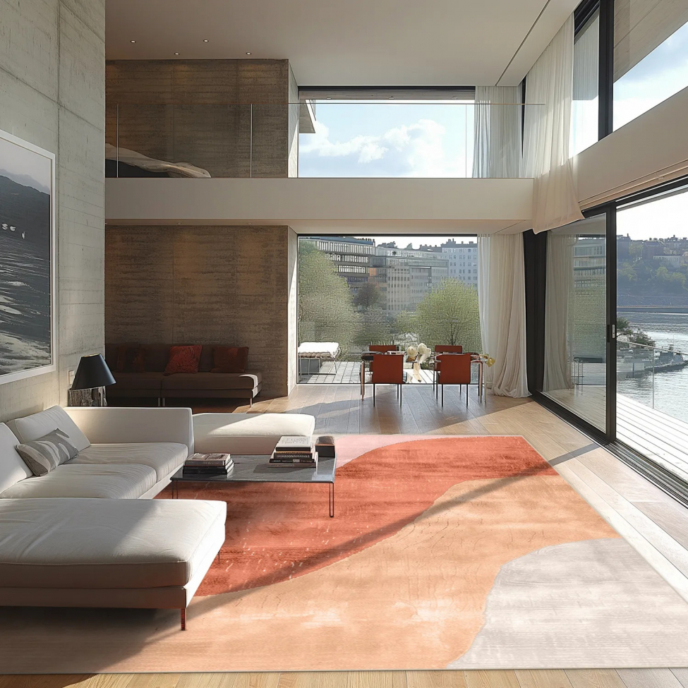 Wiltonmatta 'Barcelona' 160x230cm - Champagne/Orange