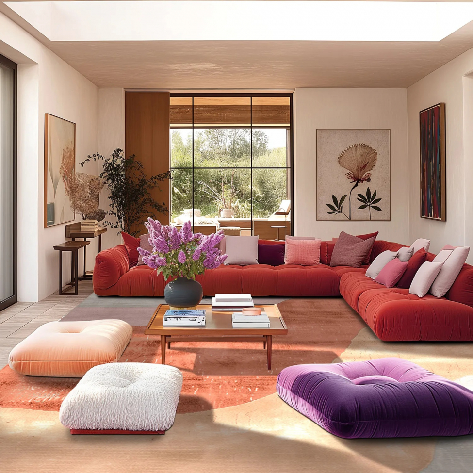 Wiltonmatta 'Barcelona' 160x230cm - Champagne/Orange