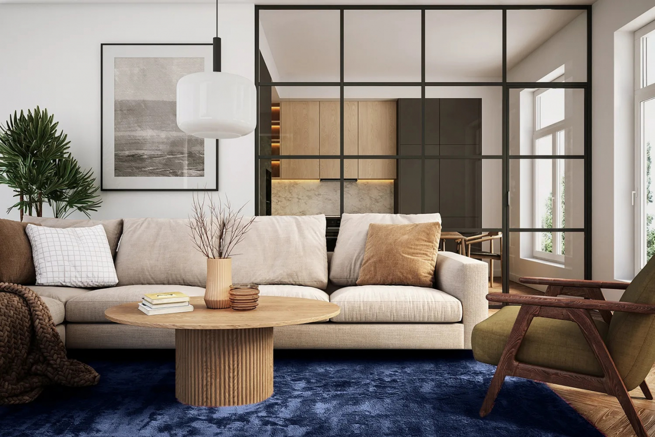 Ryamatta 'Aranga Super Soft' 200x290cm - Mörkblå