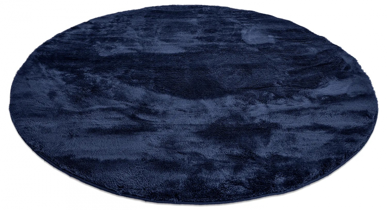 Rund matta 'Aranga Super Soft' 160cm - Mörkblå
