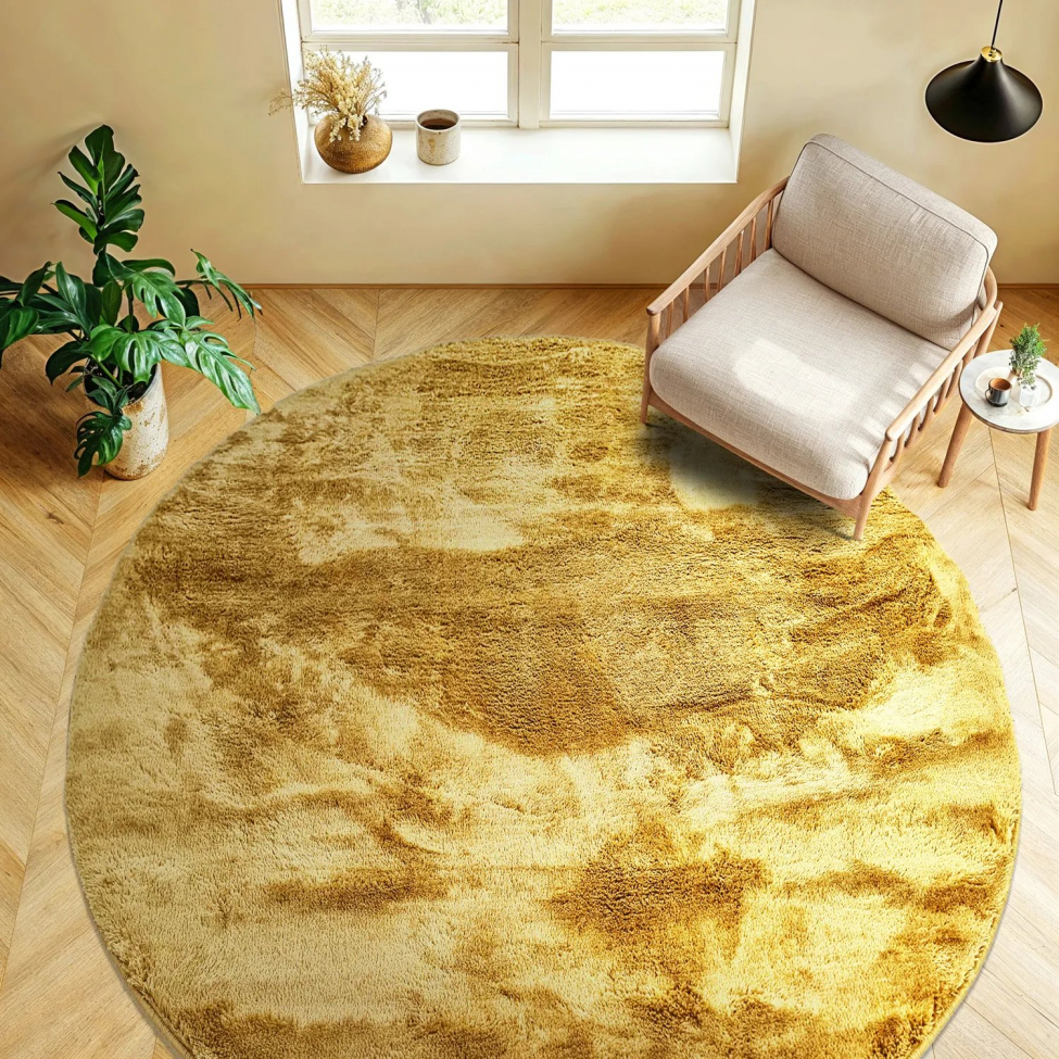 Rund matta 'Aranga Super Soft' 200cm - Gul