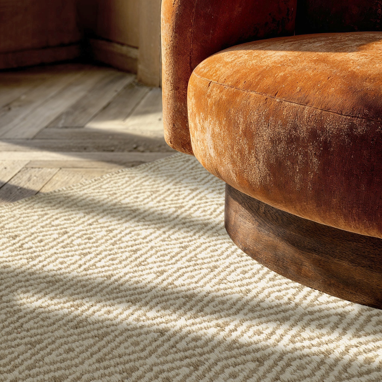 Ullmatta 'Monastir' - Beige/vit