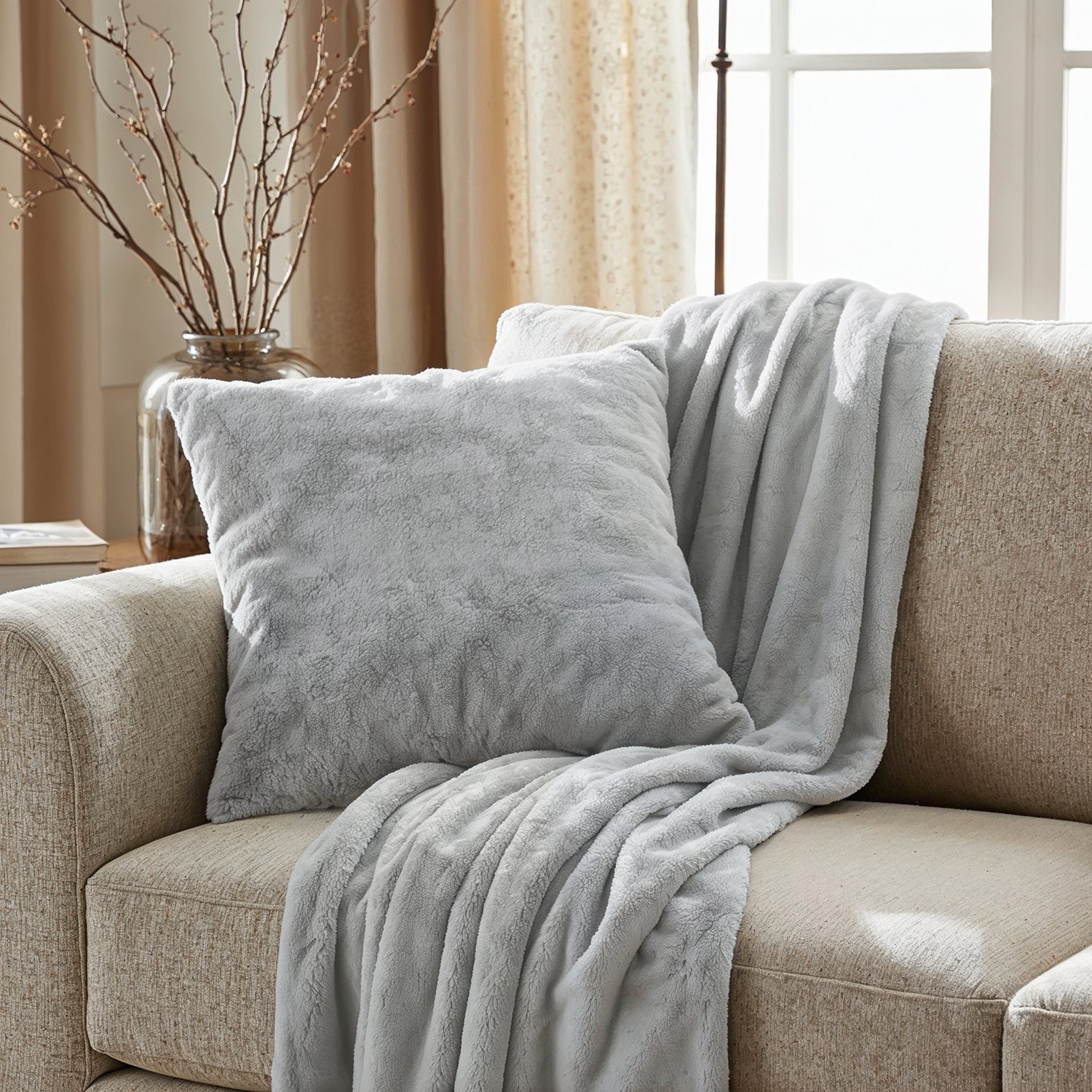 Kuddfodral 'Aranga Super Soft' 45x45cm - Grå