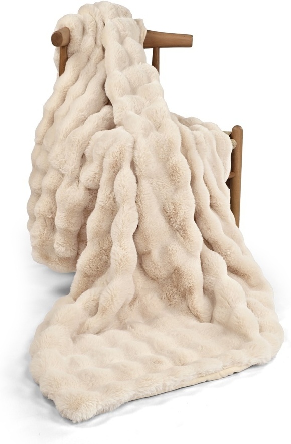 Pläd 'Aranga Bubble Throw' 130x170cm - Beige