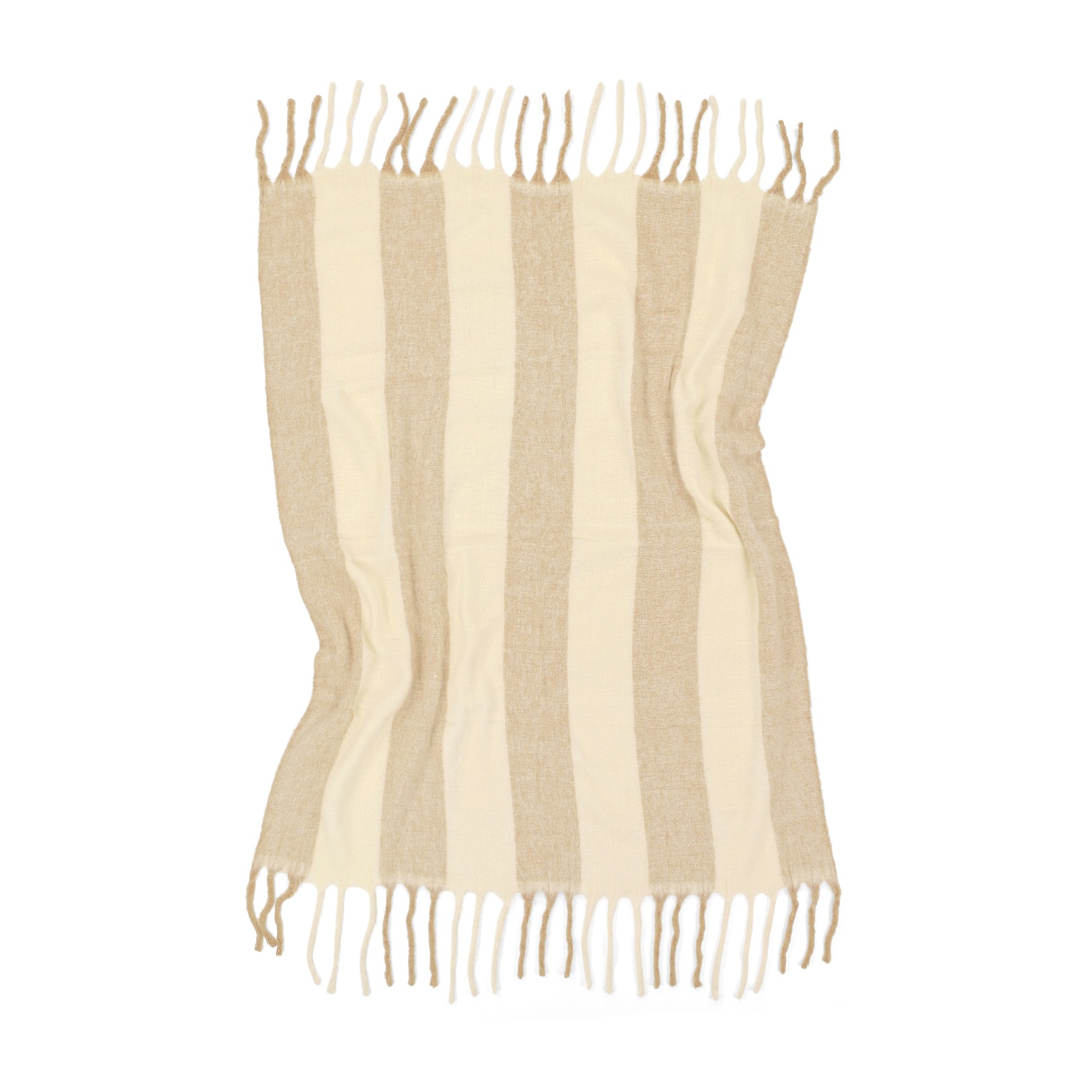 Pläd 'Beatriz Stripe' 130x170cm - Beige/vit