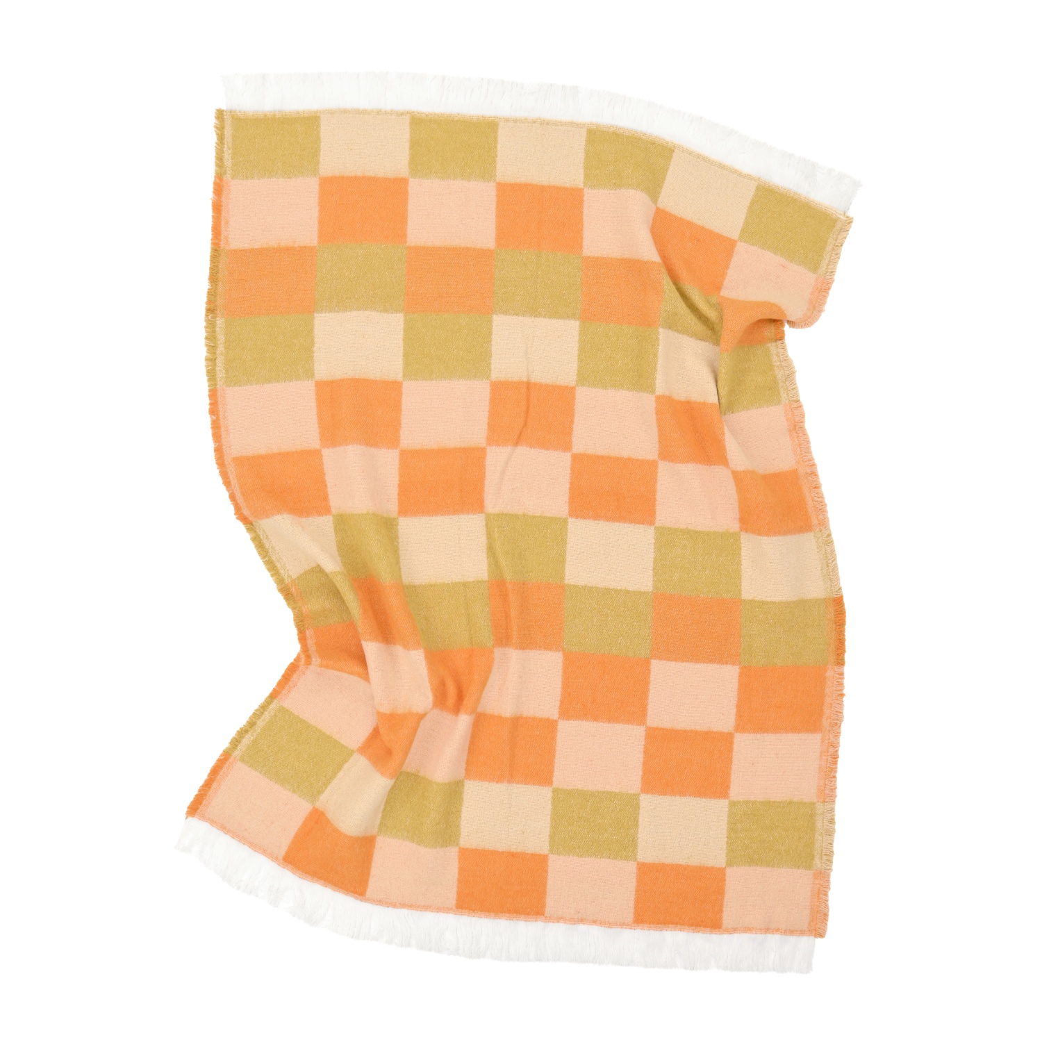 Pläd 'Audrey Check' 130x170cm - Beige/gul/orange