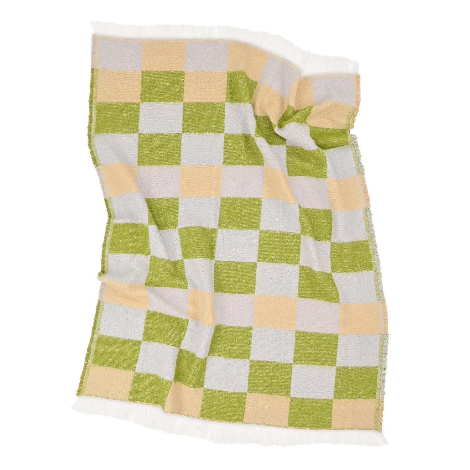 Pläd 'Audrey Check' 130x170cm - Beige/grön/lila