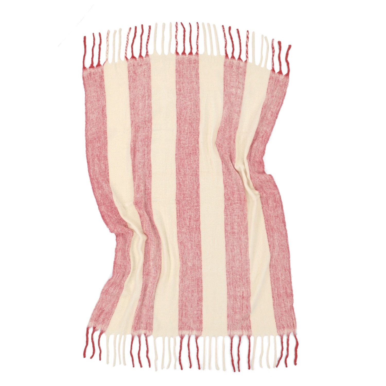 Pläd 'Beatriz Stripe' 130x170cm - Röd/vit