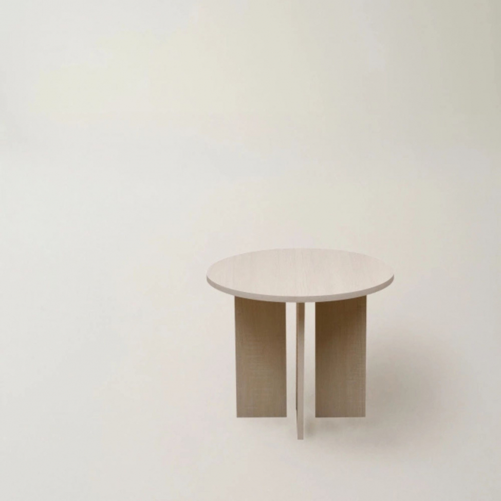 Soffbord 'Créme' Runt 55 cm - Vitpigmenterad