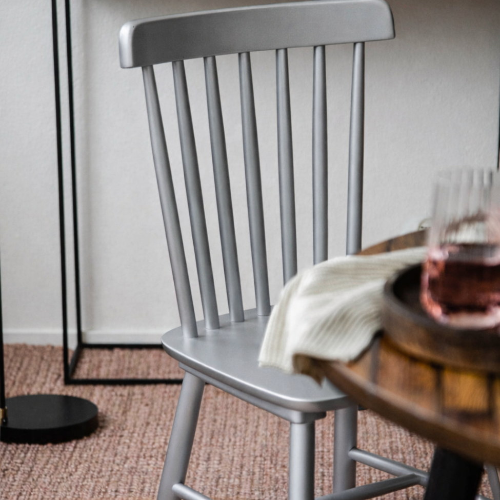 Pinnstol 'Elsa' - Silvergrå