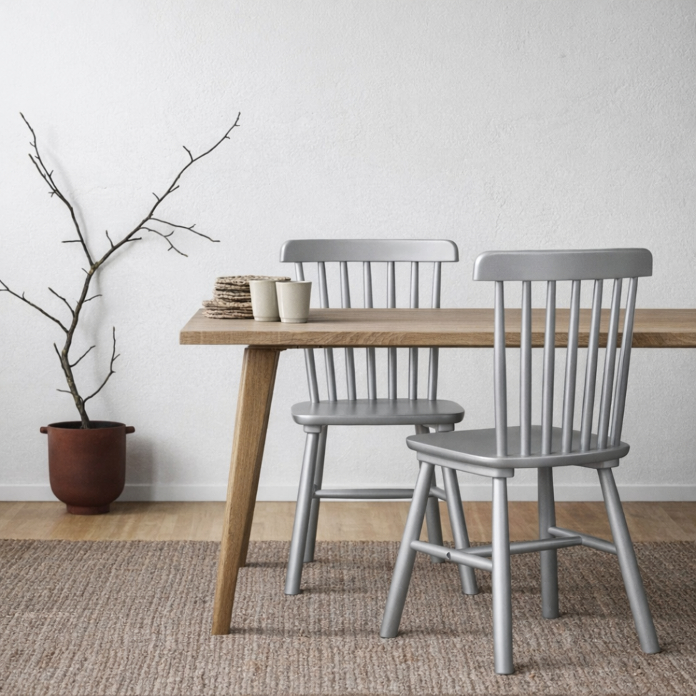 Pinnstol 'Elsa' - Silvergrå
