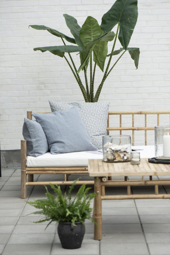 Trädgårdssoffa 'Bambu'130cm - Natur