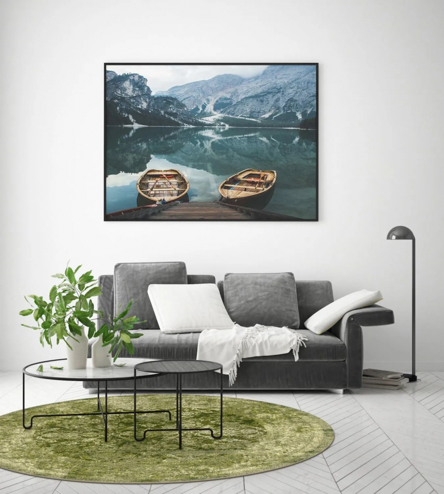 Rund matta 'Denizli' 160cm - Grön