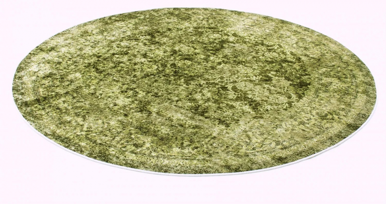 Rund matta 'Denizli' 120cm - Grön