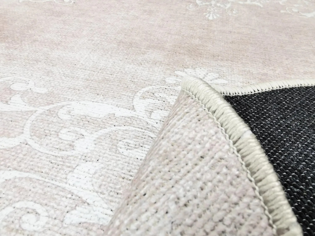 Rund matta 'Santi' 120cm - Beige/Vit