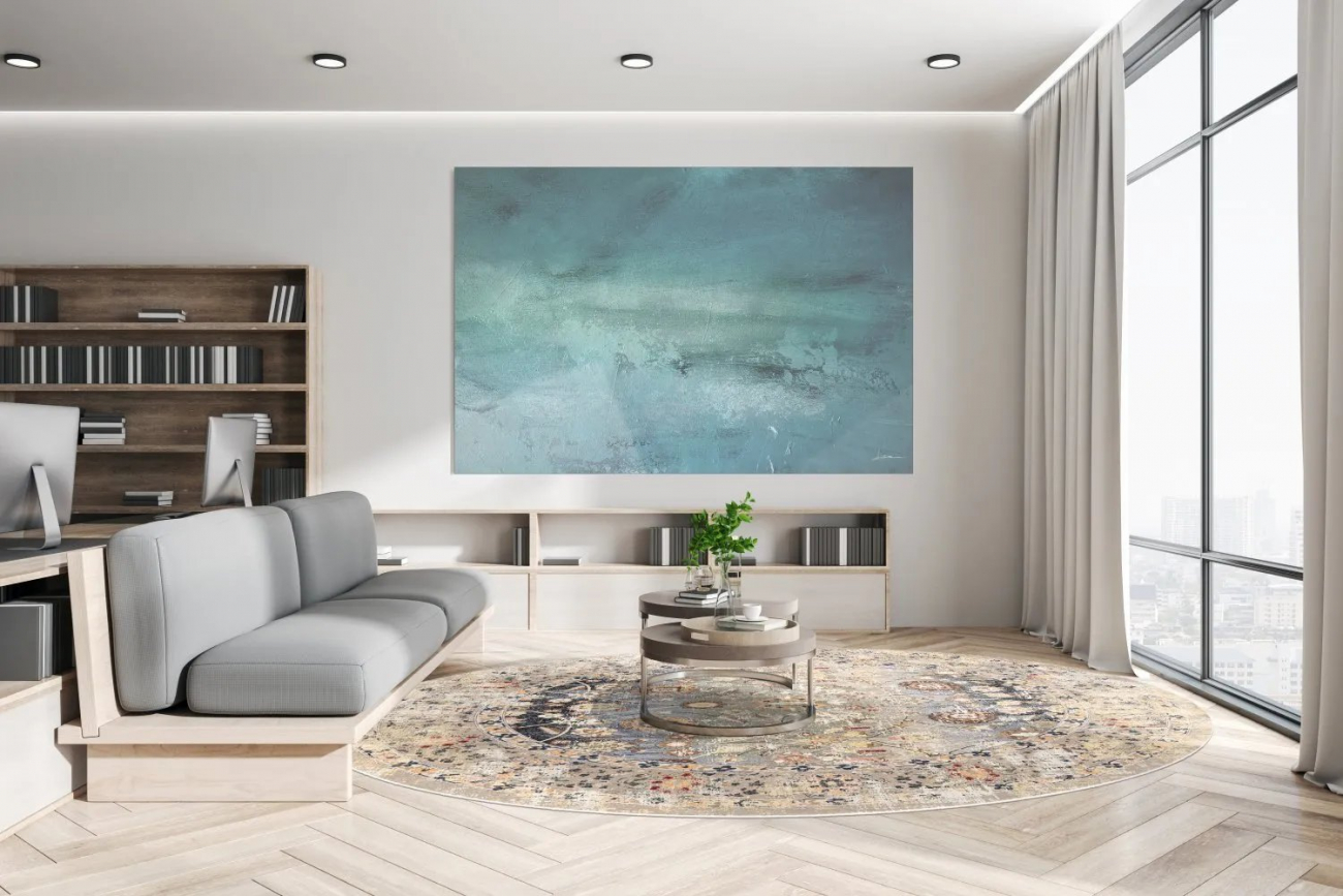 Rund matta 'Bouhjar' 120cm - Beige/Multi