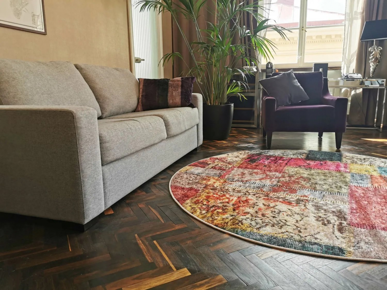 Rund matta 'Ariana' 120cm - Multi