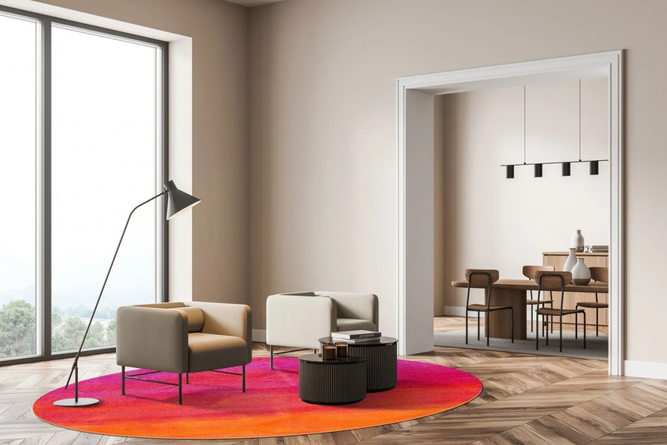 Rund matta 'Moura' 200cm - Multi