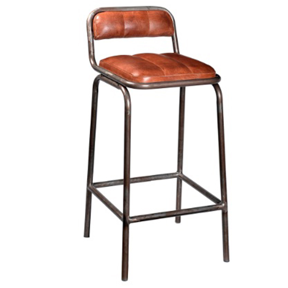 Barstol med ryggstöd Läder – Trademark Living Barstol med ryggstöd Läder – Trademark Living