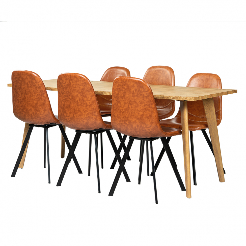 matgrupp 'nordisk carrie' - 1 bord & 6 stolar