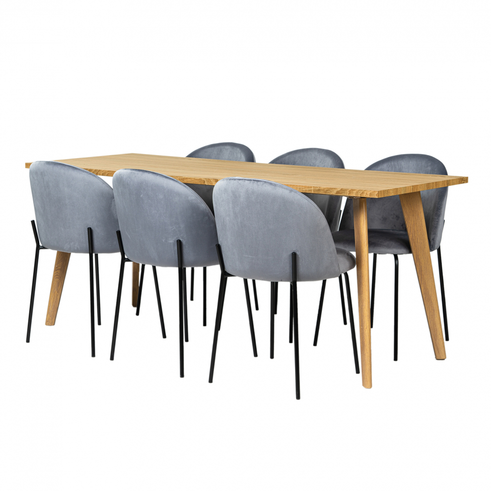 matgrupp 'nordisk elegant' - 1 bord & 6 stolar