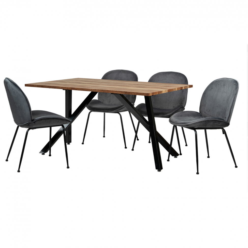 Matgrupp 'Rustik Lux' - 1 Bord & 4 Stolar