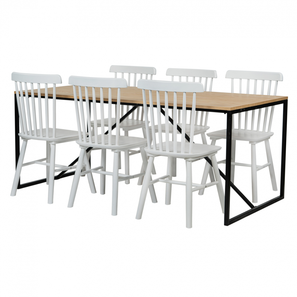 matgrupp 'vega elsa' - 1 bord & 6 stolar