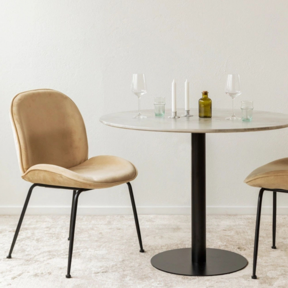 Matgrupp 'Marbelous Lux' - 1 Bord Ø100 & 4 Stolar