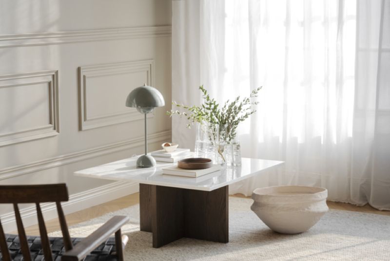 Kvadratiskt soffbord i marmor
